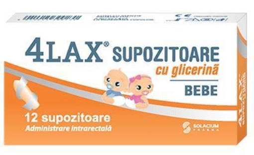 4Lax Bebe supozitoare cu glicerina pentru bebelusi 850mg – 12 bucati