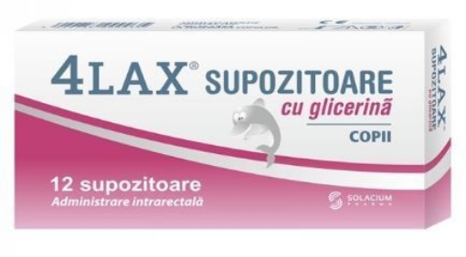 4Lax supozitoare cu glicerina pentru copii 1400mg – 12 bucati