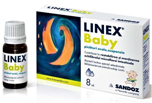 Poza cu Linex Baby picaturi orale - 8ml Sandoz