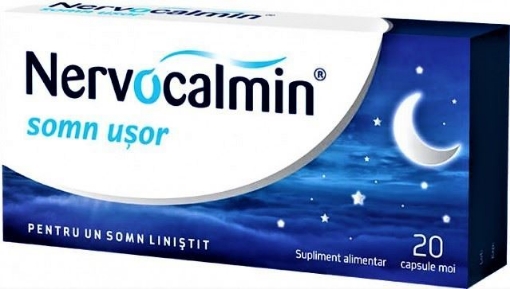 Poza cu Nervocalmin Somn Usor cu Valeriana - 20 capsule moi Biofarm
