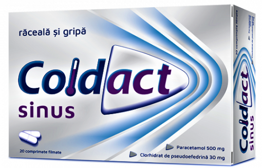 Poza cu Coldact Sinus 500mg/30mg - 20 comprimate filmate Terapia