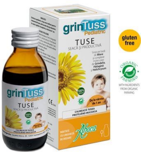 GrinTuss Pediatric sirop de tuse pentru copii, 180 ml, Aboc : Farmacia Tei  online