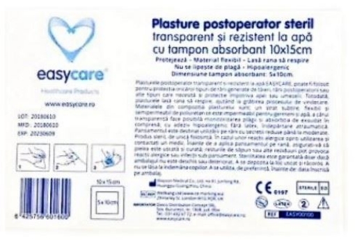 easycare plasture postoperator steril 10cm/15cm x 1 bucata