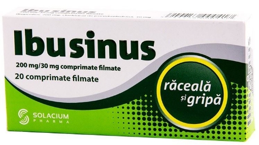 Poza cu Ibusinus raceala si gripa - 20 comprimate filmate Solacium Pharma