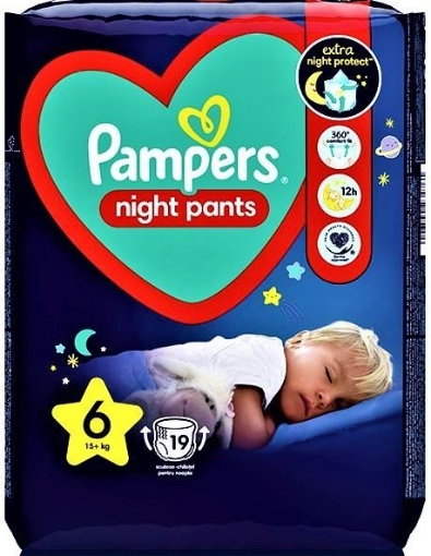 Pampers 6 Pants Night 15+kg Pachx19 Buc