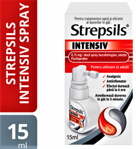 Poza cu Strepsils Intensiv 8.75mg/doza spray - 15ml