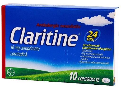 Poza cu Claritine 10mg - 10 comprimate - Loratadina - amelioreaza simptomele provocate de diversi alergeni
