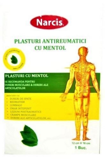 12783768 narcis plasturi antireumatici cu mentol 12cm18cm 1 bucata 510