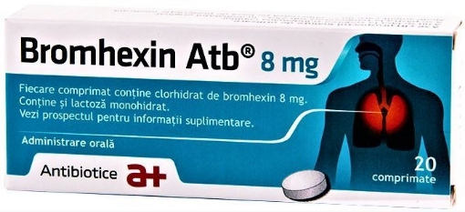 Poza cu Bromhexin 8mg - 20 comprimate  Antibiotice Iasi