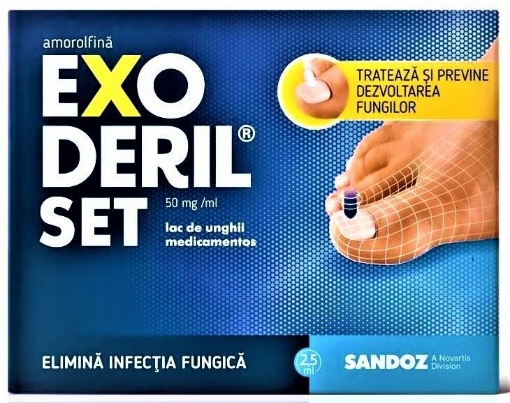 Poza cu Exoderil Set 50mg/ml lac de unghii medicamentos - 2.5ml