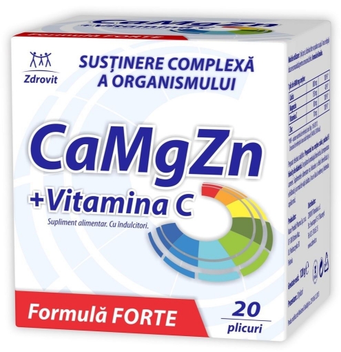 Poza cu Zdrovit CaMgZn + vitamina C Forte - 20 plicuri