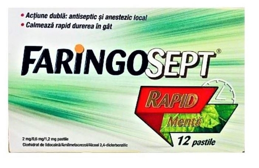 Poza cu Faringosept Rapid cu menta - 12 pastile Terapia