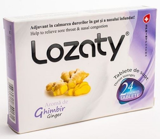 Poza cu Lozaty cu extract de ghimbir - 24 tablete de supt Sprint Pharma