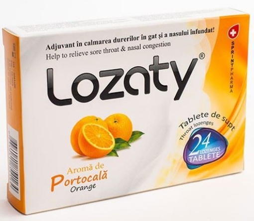 Poza cu Lozaty cu aroma de portocala - 24 tablete de supt Sprint Pharma