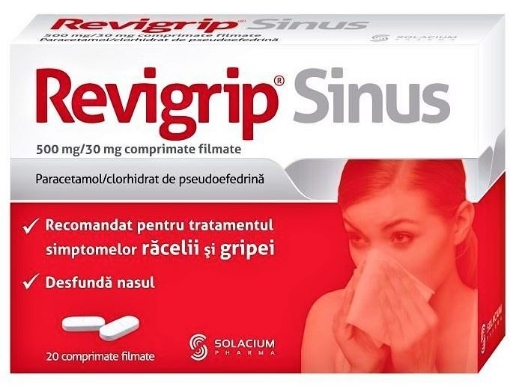 Poza cu Revigrip Sinus - 20 comprimate filmate Solacium Pharma