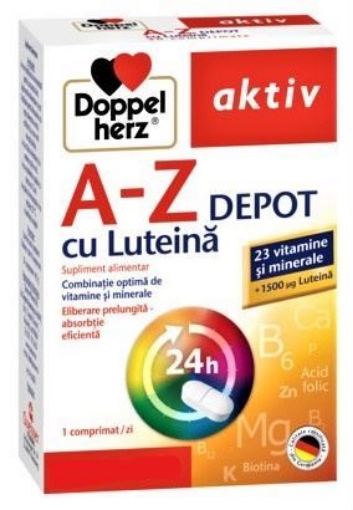 Poza cu Doppelherz Aktiv A-Z Depot cu luteina - 60 comprimate filmate