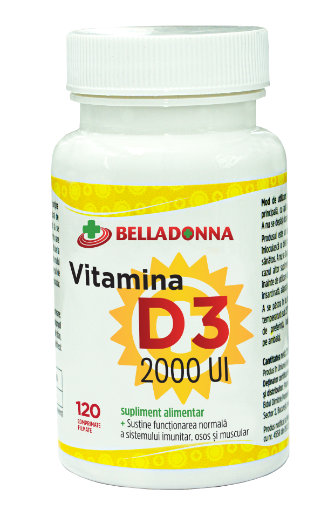 Poza cu Vitamina D3 2000UI Belladonna - 120 comprimate