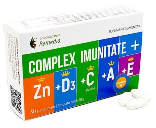Poza cu Remedia Complex Imunitate plus Zn si vitaminele D3, C, A, E - 30 comprimate