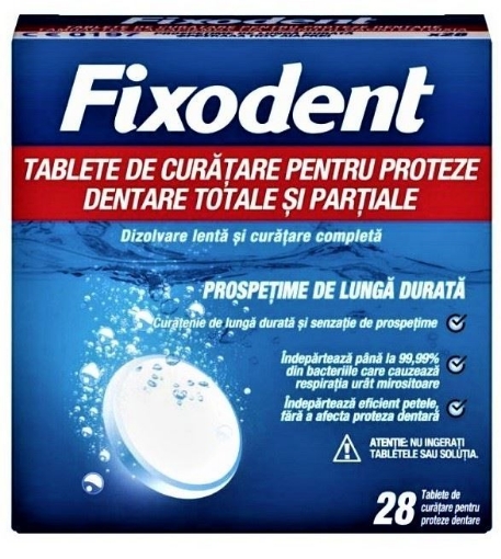 Poza cu Fixodent Long Last Fresh - 28 tablete de curatare pentru proteze dentare