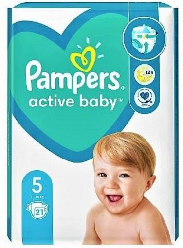 Pampers 5 (11-16kg) Active Baby - 21 bucati