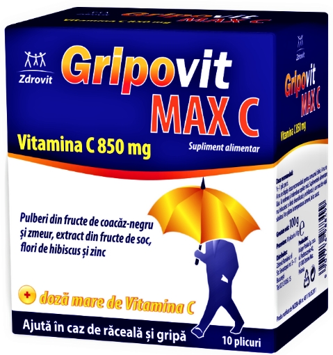 Zdrovit Gripovit Max C - 10 Plicuri