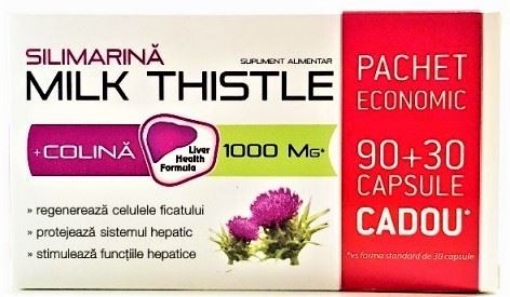Zdrovit Silimarina Milk Thistle + Colina - 90 Capsule (pachet Promo +30 Capsule)