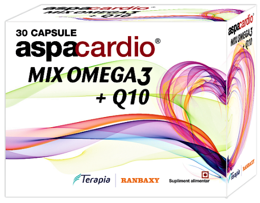 Poza cu Aspacardio Mix Omega-3 si coenzima Q10 - 30 capsule Terapia