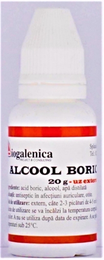 Poza cu Biogalenica Alcool boricat 4% - 20 grame