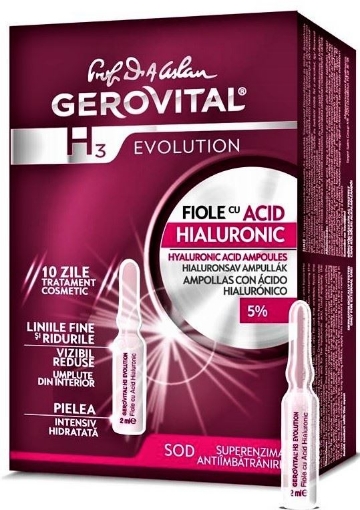 Gerovital H3 Evolution Fiole Cu Acid Hialuronic - 10 Fiole