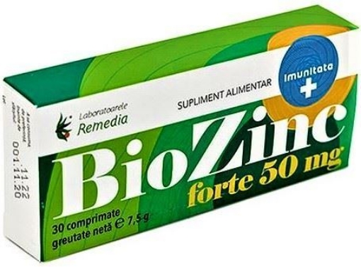 Remedia BioZinc Forte 50mg - 30 comprimate