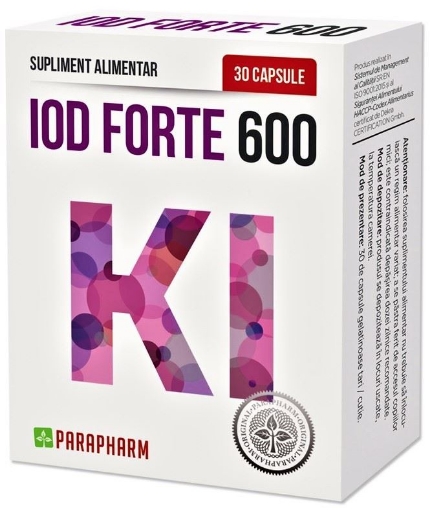 Poza cu Iod Forte 600 - 30 capsule Parapharm