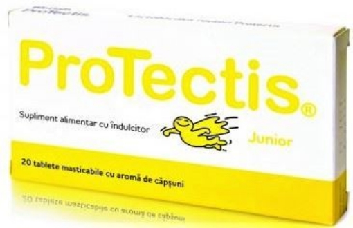 Poza cu ProTectis Junior Probiotice cu aroma de capsuni - 20 tablete masticabile BioGaia