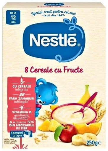 Nestle 8 cereale cu fructe - 250 grame
