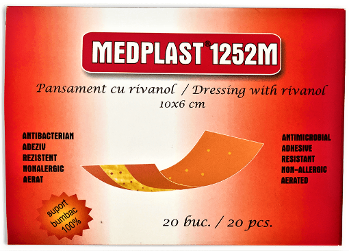 Poza cu Medplast 1252M Pansament cu Rivanol 10cm/6cm - 20 Bucati