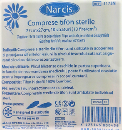 Poza cu Narcis Comprese Sterile 27cm/27cm, 10 straturi  - 1 plic