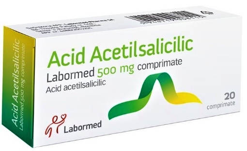 Poza cu Acid acetilsalicilic 500mg - 20 comprimate Labormed