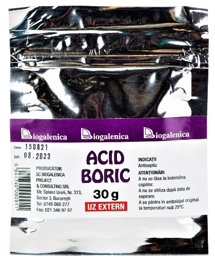 Poza cu Biogalenica Acid boric - 30 grame