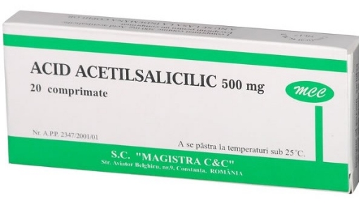 Poza cu Acid acetilsalicilic 500mg - 20 comprimate Magistra