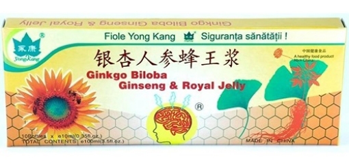 Poza cu Ginkgo biloba, Panax ginseng si Royal jelly 10ml fiole buvabile - 10 fiole China