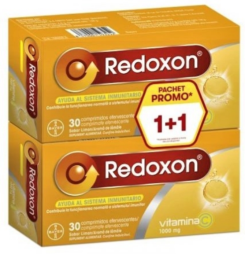 Poza cu Redoxon vitamina C 1000mg lamaie - 30 comprimate efervecsente (Promo 1+1)