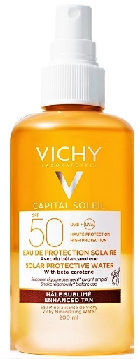Poza cu vichy capital soleil apa protectie solara spf50+pentru bronz sporit 200ml
