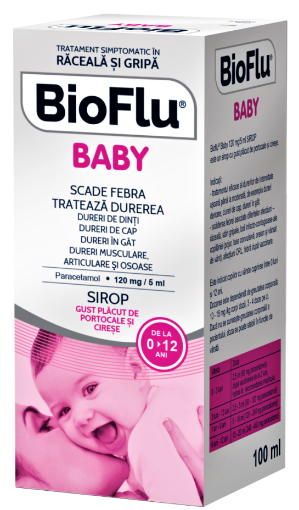 Poza cu BioFlu Baby sirop pentru copii 120mg/5ml - 100ml Biofarm