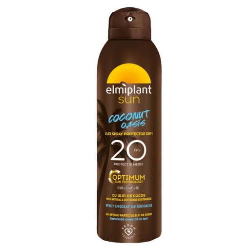 Elmiplant Sun Ulei Spray Pentru Plaja Cu Ulei De Cocos Spf20 - 150ml