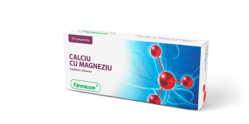 Poza cu Farmacom Calciu cu magneziu - 30 comprimate
