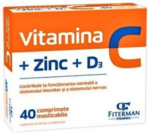 Vitamina C + Zinc + Vitamina D3 - 40 comprimate Fiterman Pharma
