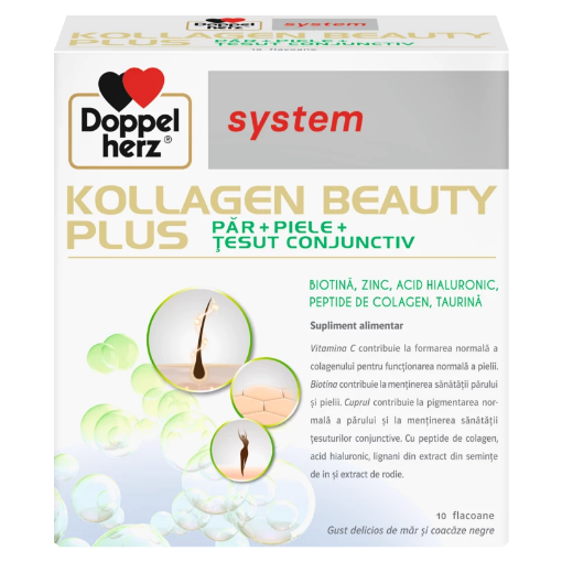 Poza cu Doppelherz System Kollagen Beauty Plus 25ml - 10 flacoane buvabile