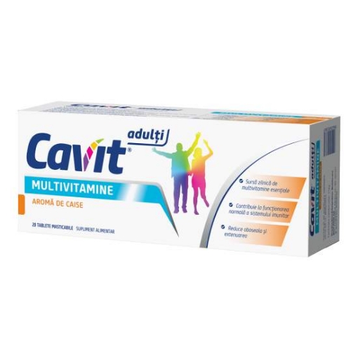 Cavit Adulti Multivitamine Cu Aroma De Caise - 20 Tablete Masticabile