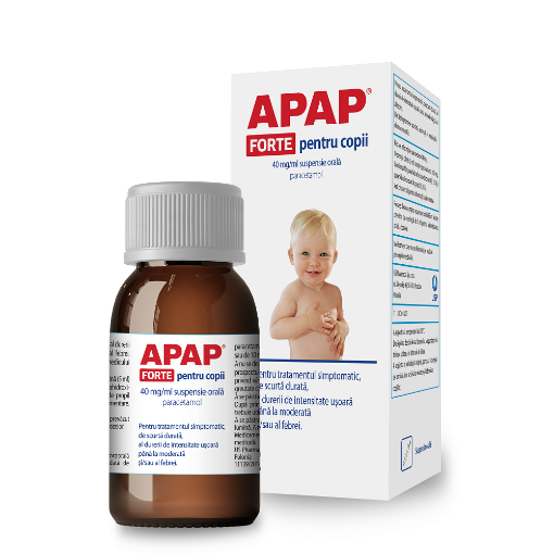 Poza cu Apap Forte pentru copii 40mg/ml suspensie orala cu paracetamol - 85ml
