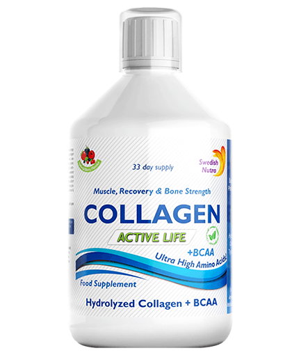 Colagen lichid hidrolizat tip 1, 2, 3 Active Life 5000mg + BCAA + aminoacizi + HA + vitaminele C, B5, B6 - 500ml