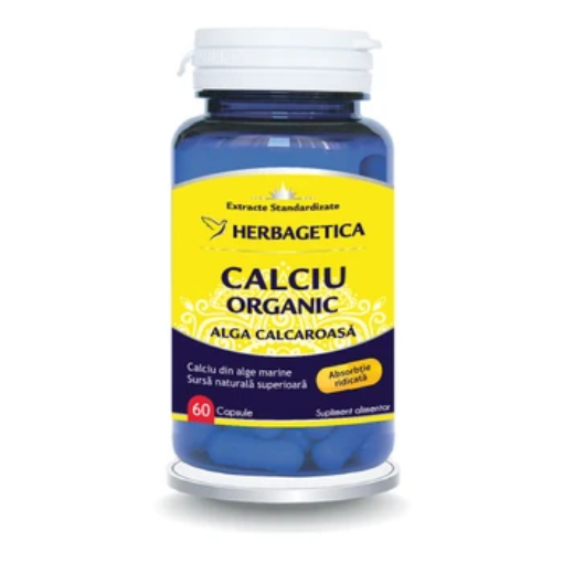 Herbagetica Calciu Organic Alga Calcaroasa - 60 Capsule